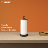 YUMORE Paper Towel Holder Countertop, Weighted Base Non Slip, One-Handed Tear No Tipping, Standing Paper Towel Roll Holder for Kitchen Stove Side, Small Space Corner, Stainless Steel (Matte Black)