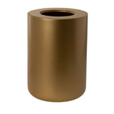 Maxi Collection Large Bathroom Trash Can – 6 Gallon Resin Waste Bin with Lid, 10x10x14 Inch Modern Garbage Can, Fits Standard 5-6 Gallon Bags (Gold)