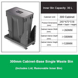 Under Cabinet Pull Out Trash Can & Sink Recycling Bin, 30L Soft-Close Waste Container Kit for Kitchen Space-Saving Organization, Easy Access Garbage Solution