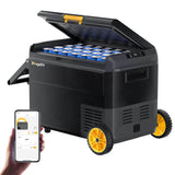 BougeRV 12 Volt Car Refrigerator, CRS 53 Quart Portable Fridge Freezer with APP Control, -4℉ to 68℉ Compressor Electric Cooler with Wheels