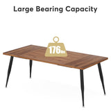 6ft Conference Table for 6, Modern Conference Room Table with Metal Legs