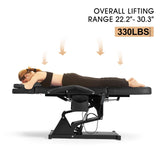 Artist hand Facial Bed for Esthetician Massage Table Beauty Bed Medical Aesthetic Tattoo Chair with 3 Motor Electrical Adjustments,Black
