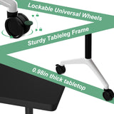 Modern Conference Table with Wheel,Modular Wooden Folding Conference Room Tables for 1-30 Person,Flip Top Meeting Training Table,for Office Seminar Dynamic Commercial Event Classroom(4,Black,47.2in)