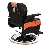 Winado Heavy Duty Reclining Barber Chair, 360° Swivel & Height Adjustable & Supports up to 440lbs, for Barber Shop & Beauty Salon, Black-Orange