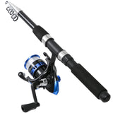 Tripquips Fishing Rod, 2PCS Telescopic Fishing Rod and Reel Combo with Fishing Pliers and Lip Gripper, Pre-Loaded Spinning Reel Combo Set, Fishing Pole with Carrier Bag Fishing Gear(Blue & Green) Tripquips