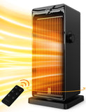 SANVINDER Space Heater, 1500W Space Heaters for Indoor Use Electric Heater for Bedroom, ECO Thermostat 90° Oscillating 24H Timer, Fast Heating, Remote Control, Safe for Home Office Room