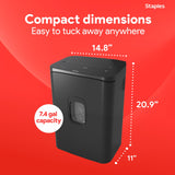 Staples 20-Sheet Micro-Cut Paper Shredder, High-Security Document & Credit Card Shredding for Offices