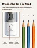 WOLVERINE Electric Pencil Sharpener with Vacuum & Auto Feed, USB-C, White