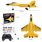 SU-27 RC Airplane,2.4GHz 2 Channel Remote Control Plane with Gyro Night Lights and 2 Batteries, Easy to Fly for Adults, Beginners and Kids Yellow Toy