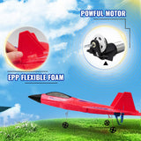 Red RC Plane for Kids Upgrade F-22 Raptor Fighter RC Airplane Remote Control Airplane Toys 2.4 GHZ Smart 6-axis Gyro Stabilizer RTF RC Jet Aircraft Easy to Fly Outdoor Toy RC Glider for Beginners