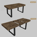 Modern Farmhouse Wooden Kitchen Expandable Dining Room Conference Table