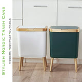 Procade Bathroom Trash Can with Lid, Plastic Garbage Can with Legs,