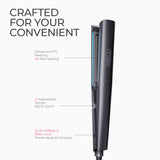 TYMO 2.0 Flat Iron Hair Straightener for Women - 1” Long Ceramic Professional 2 in 1 Straightener and Curler for Fast, Smooth Styling, Innovative Hollow Design to Boost Curls, 500M Ionic, Black