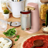 Electric Can Opener with Auto-Turn Operation for Standard & Tall Cans, Stainless Steel Blade for Easy Kitchen Counter Use (Rose)