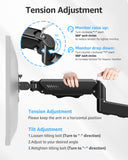 MOUNTUP Single Monitor Wall Mount for Max 32 Inch Computer Screen, Fully Adjustable Monitor Arm, Wall Mount Monitors Holder Support 4.4-19.8lbs Display, VESA Bracket Fit 75x75mm, 100x100mm