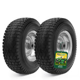 Wiltire 13x5.00-6 Flat Free Tire and Wheel Assemblies (2 Pack),13 x 5 x 6 Solid Rubber Tires and Wheel for Riding Lawn Mower - With 3/4" Bushings (Extra 5/8" Bushings) and 3" Centered Hub (Grey)
