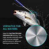 GAFFER SPORTFISHING Aluminum Fish Gaff Hook | Lightweight Fishing Pole with Sharp Stainless Steel Spear Hook | Ergonomic Foam Grips, Secure Lanyard | Saltwater & Freshwater Fishing Gaff | 54" Blue
