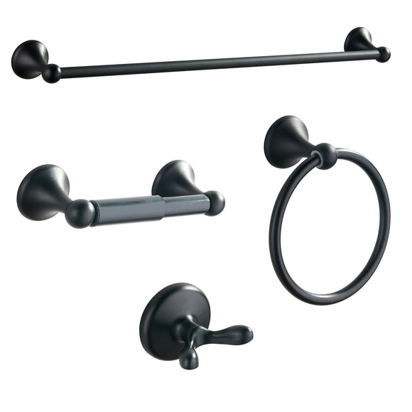 Bathroom Hardware Set, Matte Black Adjustable Expandable Towel Bar BGL
