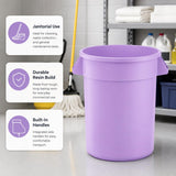 Getzi 6 Pack 20 Gallon Purple Round Commercial Trash Can