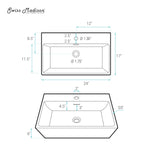 Claire 24” Rectangle Wall-Mount Bathroom Sink