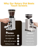 IAGREEA Conical Burr Coffee Grinder, 48 Grind Settings, 450RPM Low-Speed Anti-Static, Precision Timer, Portafilter Holder for Espresso, Drip, French Press, Cold Brew, Stainless Steel