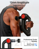 HEYCHY Massage Gun Deep Tissue with Heat Therapy, 12mm Amplitude Muscle Massager for Athletes, 5 Speeds & 4 Modes Massager Gun for Neck Back Shoulder Leg Pain Relief - Perfect for Men, Black
