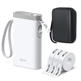 Nelko Label Maker Machine, P21 Label Printer with 3 Tapes & Case, White