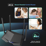 Tenda AC1200 Smart WiFi Router, High Speed Dual Band Wireless Internet Router with Smart APP, 4 x 100 Mbps Fast Ethernet Ports, Supports Guest WiFi, Access Point Mode, IPv6 and Parental Controls(AC6) Tenda