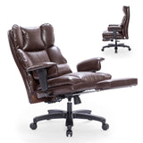 Big and Tall Office Chair with Foot Rest,Heavy Duty Office Chair(Brown)