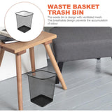 ABOOFAN Black Metal Mesh Wastebasket with Wide Opening Paper 2pcs