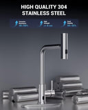APPASO Touchless Kitchen Faucet with Pull Down Sprayer, Waterfall Motion Sensor Kitchen Sink Faucet Touchless, Brushed Nickel Stainless Steel Single Handle Hands-Free Sink Faucet