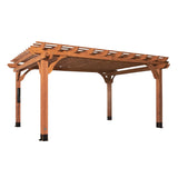 Backyard Discovery Beaumont 16' x 12' Traditional Cedar Wood Pergola Kit with Trellis Roof