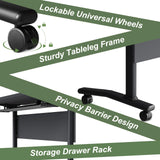4Pack Folding Conference Room Tables,Modular Mobile Conference Table,Dynamic Joinable Seminar Training Table,Stackable Office Meeting Tables for Classroom Training Center Library(4,Black,47.2in)