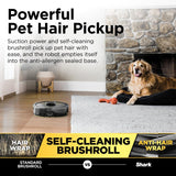Shark Robot Vacuum & Mop Combo, Powerful Suction, Matrix Plus, 60-Day Debris Capacity, HEPA Bagless Self Empty Base, Sonic Mopping, Home Mapping for Pet Hair - Carpets & Hardfloor, AV2610WA