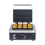 TENNIEX 1550W Electric Donut Maker, 12 Hole Nonstick Doughnut Machine Commercial Waffle Maker Crepe Maker for Restaurant Bakeries Family, Temperature Range 122-572℉