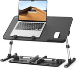 SAIJI Height & Angle Adjustable Laptop Stand for Bed, Lap Desk Bed Tray Table, Light Weight Foldable Portable