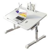 MDYHY Adjustable Height Laptop Desk, Foldable Bed Tray Table, Portable Lap Desk with Storage Drawers