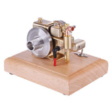MechPuConToy Engine Model Kit That Works, Water-Cooled Mini Four-Stroke Engine Model with Wooden Base