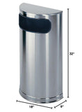 Rubbermaid Commercial Products Half Round Trash Can, Stainless Steel, 6G
