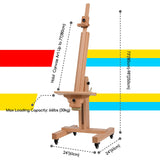 MEEDEN Large Art Easel for Painting: Solid Beech Wood Heavy Duty Artist Easel for Adults Beginner Painters - Professional Painting Easel with Tilts Flat can Holds Canvas Art Up to 71" for Art Studio