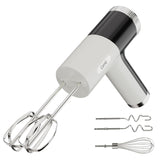 Camic Electric Hand Mixer with 9 Speeds, Powerful Motor, Cordless Hand Mixer with Whisk, Dough Hook and Mixing Rod for Whipping Eggs, Cream, Butter, Jam, Kneading Dough and Blending (White+Black)