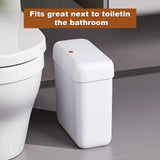 funest 2 Pack Bathroom Trash Can with Lid, 3 Gal/12 L & 2.7 Gal/10L Garbage Can with Pop-Up Lid