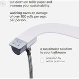 Brondell Bidet Attachment for Toilet SS-250 SimpleSpa Fresh Water Spray with Adjustable Water Pressure Side Arm Control, Slim Bidet Sprayer, Silver Knob (Dual Nozzle)