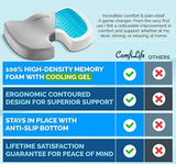 ComfiLife Gel Enhanced Seat Cushion – Office Chair Cushion – Non-Slip Gel & Memory Foam (Gray)
