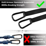 Gold Armour Camping Hammock - XL Double Hammock Portable Hammock Camping Accessories Gear for Outdoor Indoor with Tree Straps, USA Based Brand (Purple and Fuchsia)