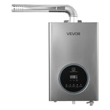 VEVOR Tankless Water Heater Propane, 4.3Gal Instant Water Heater, 100000 BTU, Silver Gray, Smart Temperature Control, Multiple Security Protections, Indoor Use for Whole House
