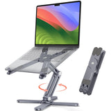 OMOTON LA10 360° Rotating Laptop Stand Riser Foldable for Desk, Space Grey