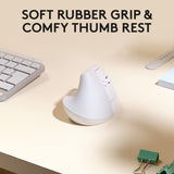 Logitech Lift for Mac Wireless Vertical Ergonomic Mouse, Bluetooth, Quiet Clicks, Silent Smartwheel