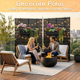 Metal Privacy Screen 72" H x 47.2" Decorative Outdoor Privacy Screen Privacy Panel with Stand