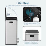 Dual Trash Can, 2 x 8 Gallon (2 x 30 L) Hands-Free Trash and Recycle Bin Combo